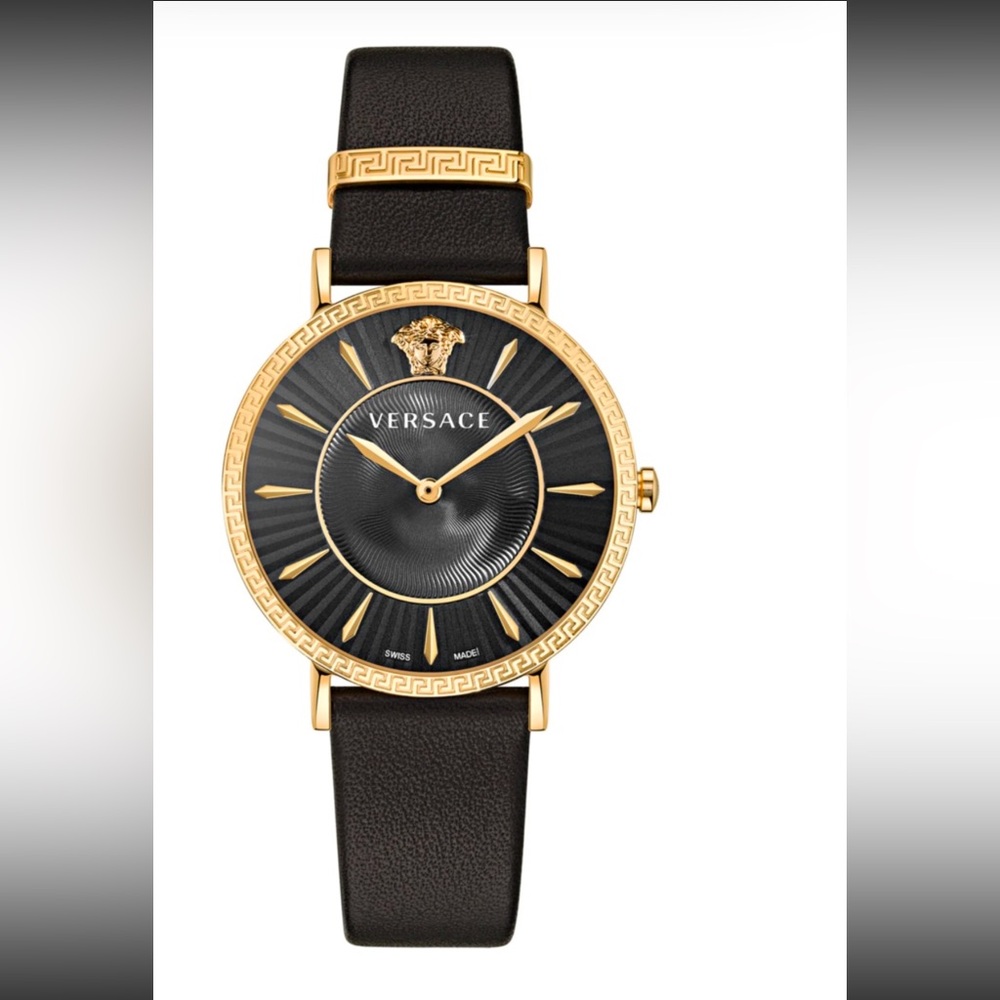 VERSACE V-Eternal 38MM Stainless Steel & Leather Watch. Brand new never worn.